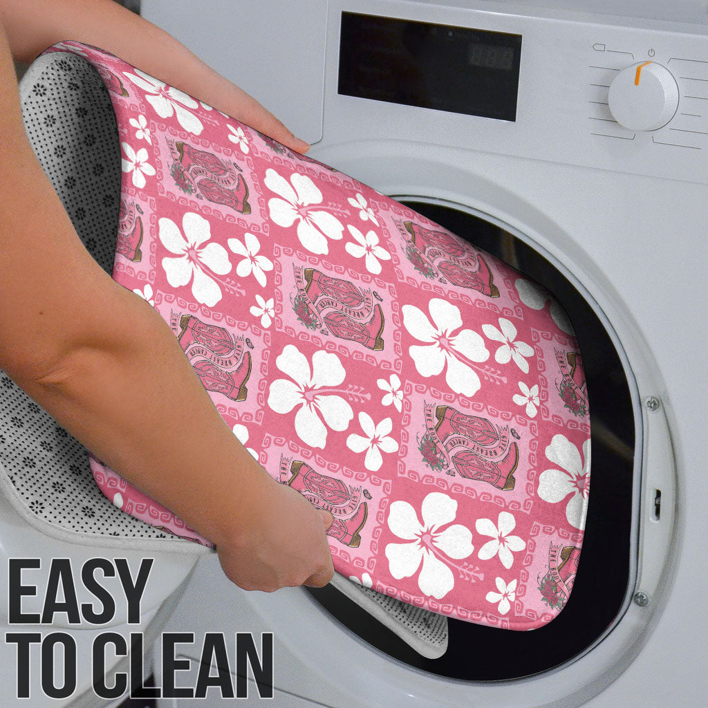Give Cancer The Boot Pink Cowgirl Bathroom Set Western Aloha Hibiscus Paniolo Heritage Floral