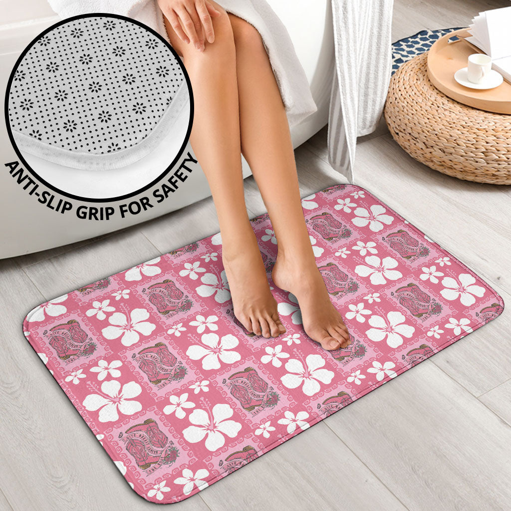 Give Cancer The Boot Pink Cowgirl Bathroom Set Western Aloha Hibiscus Paniolo Heritage Floral