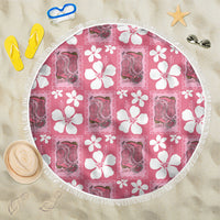 Give Cancer The Boot Pink Cowgirl Beach Blanket Western Aloha Hibiscus Paniolo Heritage Floral