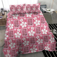 Give Cancer The Boot Pink Cowgirl Bedding Set Western Aloha Hibiscus Paniolo Heritage Floral