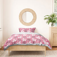 Give Cancer The Boot Pink Cowgirl Bedding Set Western Aloha Hibiscus Paniolo Heritage Floral
