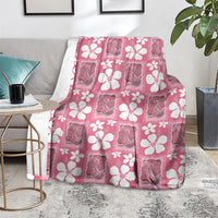 Give Cancer The Boot Pink Cowgirl Blanket Western Aloha Hibiscus Paniolo Heritage Floral