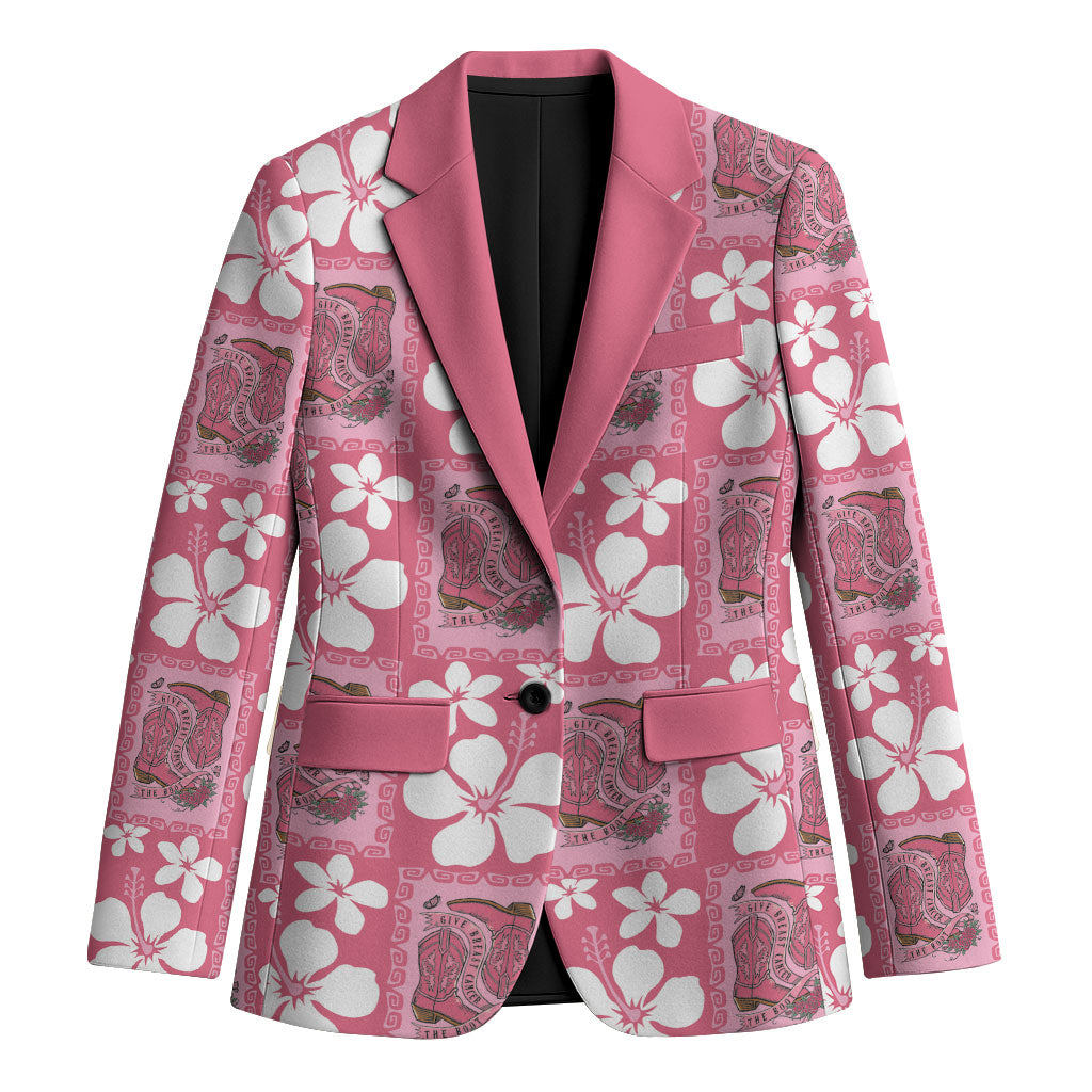 Give Cancer The Boot Pink Cowgirl Blazer Western Aloha Hibiscus Paniolo Heritage Floral