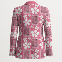 Give Cancer The Boot Pink Cowgirl Blazer Western Aloha Hibiscus Paniolo Heritage Floral