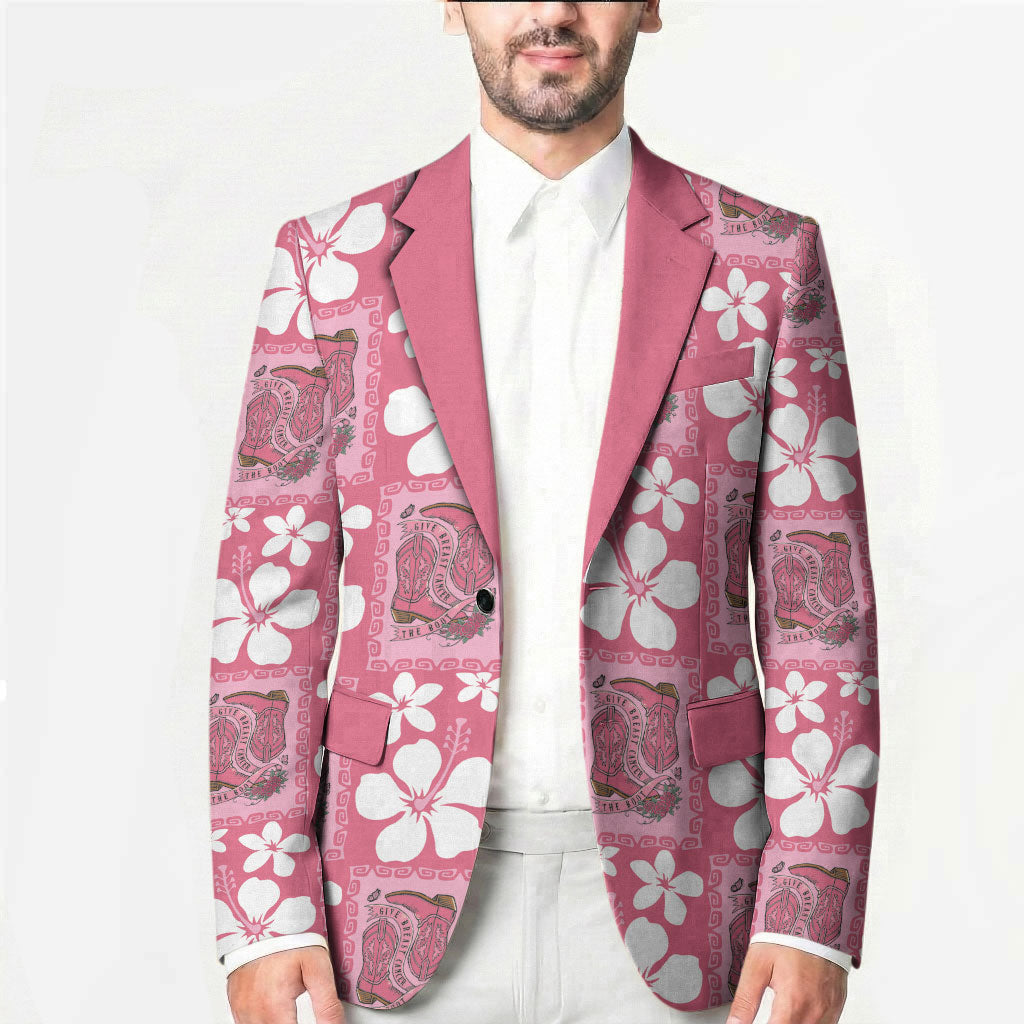 Give Cancer The Boot Pink Cowgirl Blazer Western Aloha Hibiscus Paniolo Heritage Floral