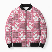 Give Cancer The Boot Pink Cowgirl Bomber Puffer Jacket Western Aloha Hibiscus Paniolo Heritage Floral