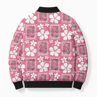 Give Cancer The Boot Pink Cowgirl Bomber Puffer Jacket Western Aloha Hibiscus Paniolo Heritage Floral