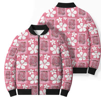 Give Cancer The Boot Pink Cowgirl Bomber Puffer Jacket Western Aloha Hibiscus Paniolo Heritage Floral