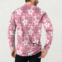 Give Cancer The Boot Pink Cowgirl Button Sweatshirt Western Aloha Hibiscus Paniolo Heritage Floral