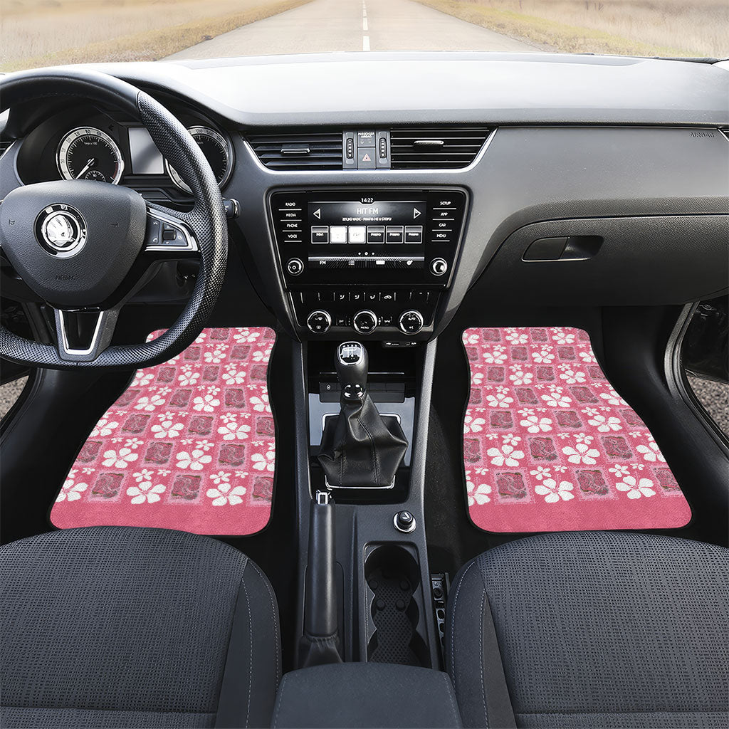 Give Cancer The Boot Pink Cowgirl Car Mats Western Aloha Hibiscus Paniolo Heritage Floral