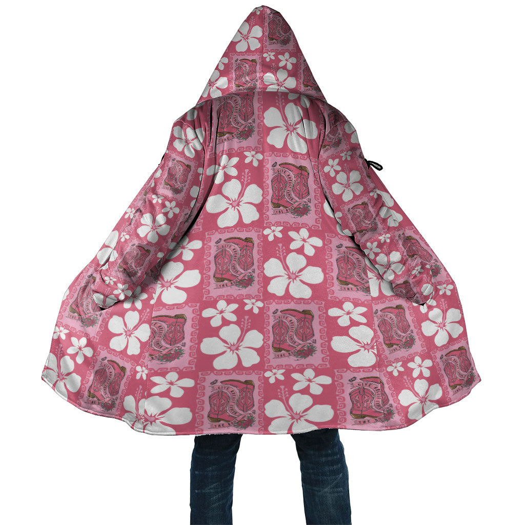 Give Cancer The Boot Pink Cowgirl Cloak Western Aloha Hibiscus Paniolo Heritage Floral