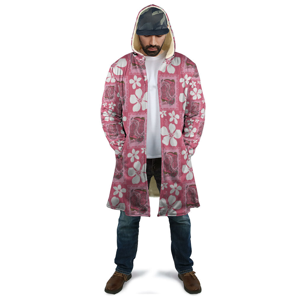 Give Cancer The Boot Pink Cowgirl Cloak Western Aloha Hibiscus Paniolo Heritage Floral