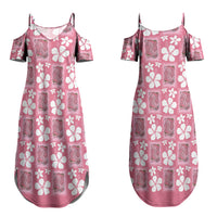 Give Cancer The Boot Pink Cowgirl Couples Matching Summer Maxi Dress and Hawaiian Shirt Western Aloha Hibiscus Paniolo Heritage Floral