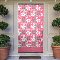 Give Cancer The Boot Pink Cowgirl Door Cover Western Aloha Hibiscus Paniolo Heritage Floral