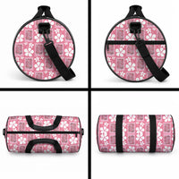 Give Cancer The Boot Pink Cowgirl Duffle Bag Western Aloha Hibiscus Paniolo Heritage Floral