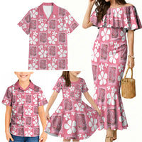 Give Cancer The Boot Pink Cowgirl Family Matching Mermaid Dress and Hawaiian Shirt Western Aloha Hibiscus Paniolo Heritage Floral