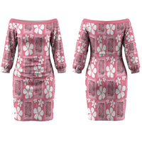 Give Cancer The Boot Pink Cowgirl Family Matching Off The Shoulder Long Sleeve Dress and Hawaiian Shirt Western Aloha Hibiscus Paniolo Heritage Floral