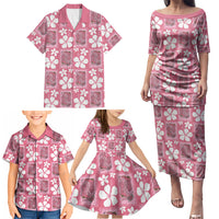 Give Cancer The Boot Pink Cowgirl Family Matching Puletasi and Hawaiian Shirt Western Aloha Hibiscus Paniolo Heritage Floral