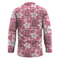 Give Cancer The Boot Pink Cowgirl Hockey Jersey Western Aloha Hibiscus Paniolo Heritage Floral