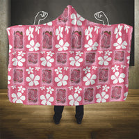 Give Cancer The Boot Pink Cowgirl Hooded Blanket Western Aloha Hibiscus Paniolo Heritage Floral