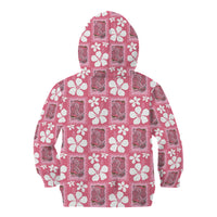 Give Cancer The Boot Pink Cowgirl Kid Hoodie Western Aloha Hibiscus Paniolo Heritage Floral