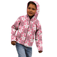 Give Cancer The Boot Pink Cowgirl Kid Hoodie Western Aloha Hibiscus Paniolo Heritage Floral