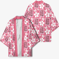 Give Cancer The Boot Pink Cowgirl Kimono Western Aloha Hibiscus Paniolo Heritage Floral