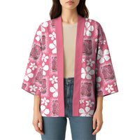 Give Cancer The Boot Pink Cowgirl Kimono Western Aloha Hibiscus Paniolo Heritage Floral