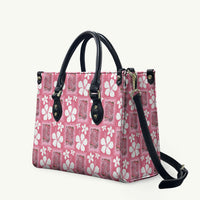 Give Cancer The Boot Pink Cowgirl Leather Bag Western Aloha Hibiscus Paniolo Heritage Floral