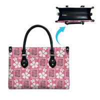 Give Cancer The Boot Pink Cowgirl Leather Bag Western Aloha Hibiscus Paniolo Heritage Floral