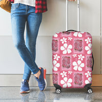 Give Cancer The Boot Pink Cowgirl Luggage Cover Western Aloha Hibiscus Paniolo Heritage Floral