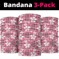 Give Cancer The Boot Pink Cowgirl Neck Gaiter Western Aloha Hibiscus Paniolo Heritage Floral