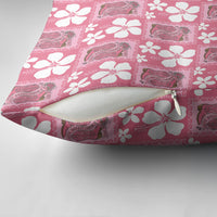 Give Cancer The Boot Pink Cowgirl Pillow Cover Western Aloha Hibiscus Paniolo Heritage Floral