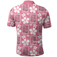 Give Cancer The Boot Pink Cowgirl Polo Shirt Western Aloha Hibiscus Paniolo Heritage Floral