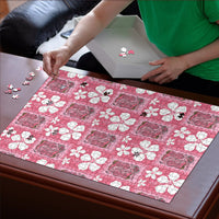 Give Cancer The Boot Pink Cowgirl Puzzle Western Aloha Hibiscus Paniolo Heritage Floral