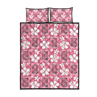 Give Cancer The Boot Pink Cowgirl Quilt Bed Set Western Aloha Hibiscus Paniolo Heritage Floral