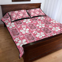 Give Cancer The Boot Pink Cowgirl Quilt Bed Set Western Aloha Hibiscus Paniolo Heritage Floral