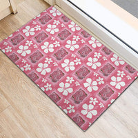 Give Cancer The Boot Pink Cowgirl Rubber Doormat Western Aloha Hibiscus Paniolo Heritage Floral