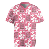 Give Cancer The Boot Pink Cowgirl Rugby Jersey Western Aloha Hibiscus Paniolo Heritage Floral