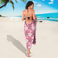 Give Cancer The Boot Pink Cowgirl Sarong Western Aloha Hibiscus Paniolo Heritage Floral