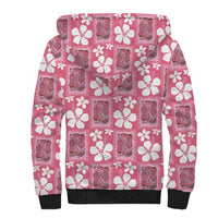 Give Cancer The Boot Pink Cowgirl Sherpa Hoodie Western Aloha Hibiscus Paniolo Heritage Floral