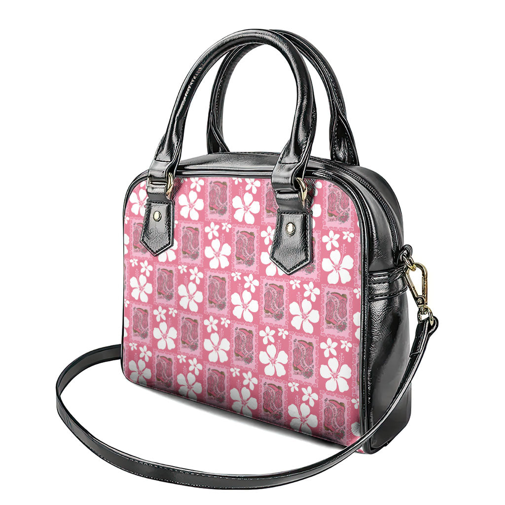 Give Cancer The Boot Pink Cowgirl Shoulder Handbag Western Aloha Hibiscus Paniolo Heritage Floral
