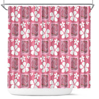Give Cancer The Boot Pink Cowgirl Shower Curtain Western Aloha Hibiscus Paniolo Heritage Floral
