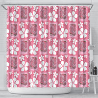Give Cancer The Boot Pink Cowgirl Shower Curtain Western Aloha Hibiscus Paniolo Heritage Floral