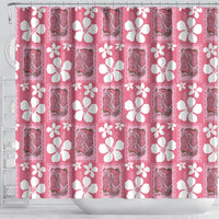 Give Cancer The Boot Pink Cowgirl Shower Curtain Western Aloha Hibiscus Paniolo Heritage Floral