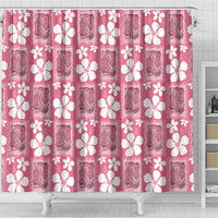 Give Cancer The Boot Pink Cowgirl Shower Curtain Western Aloha Hibiscus Paniolo Heritage Floral