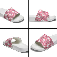Give Cancer The Boot Pink Cowgirl Slide Sandals Western Aloha Hibiscus Paniolo Heritage Floral