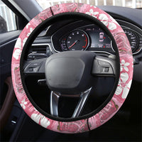 Give Cancer The Boot Pink Cowgirl Steering Wheel Cover Western Aloha Hibiscus Paniolo Heritage Floral