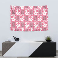 Give Cancer The Boot Pink Cowgirl Tapestry Western Aloha Hibiscus Paniolo Heritage Floral