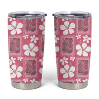 Give Cancer The Boot Pink Cowgirl Tumbler Cup Western Aloha Hibiscus Paniolo Heritage Floral